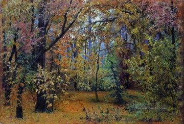 Gehölz Werke - Herbstwald 1876 klassische Landschaft Ivan Ivanovich Bäume